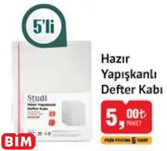 STUDİ HAZIR YAPIŞKANLI KİTAP KABI